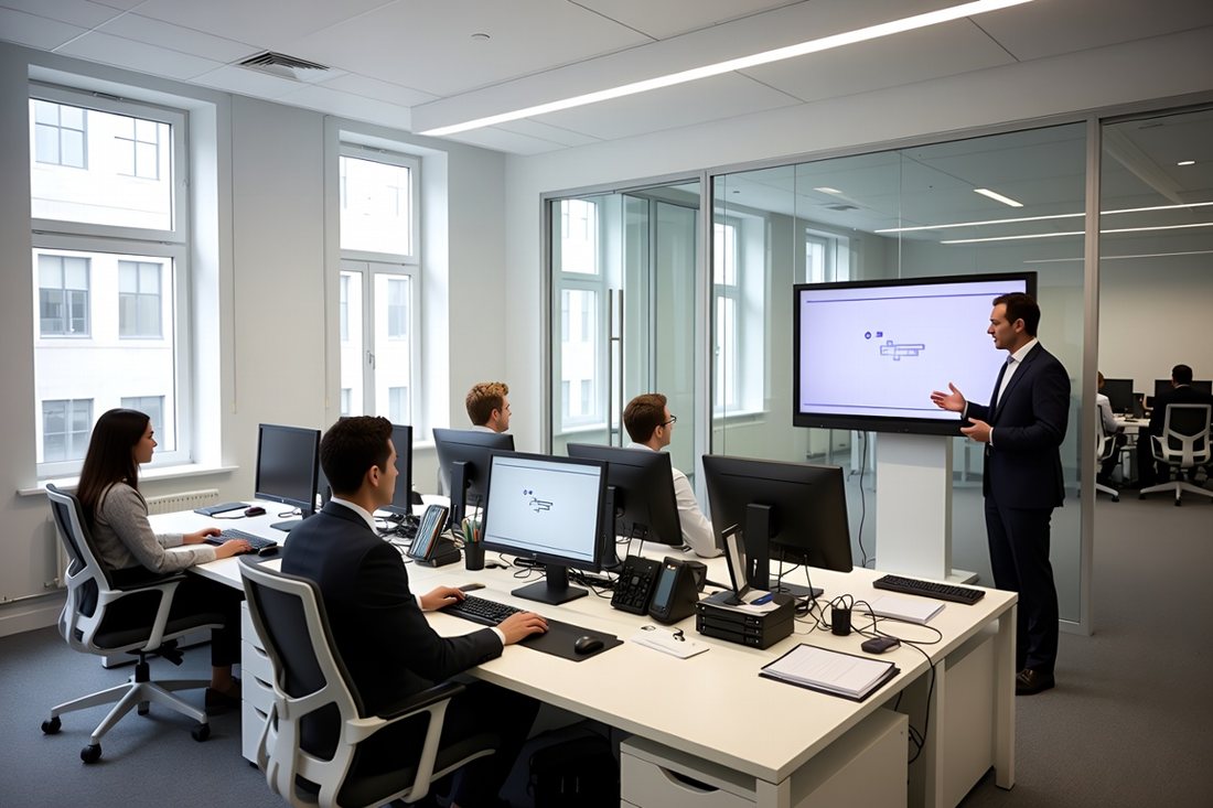 Briefing in progress in an office